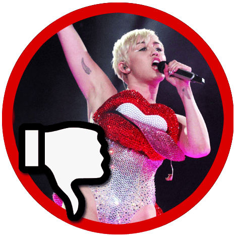 Thumbs Down - Miley Cyrus with lips costume