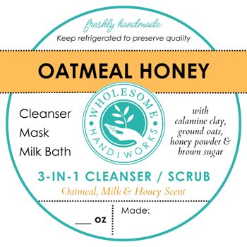 Wholesome Handiworks 3-in-1 3-in-1 Cleanser Scrub: Oatmeal Honey